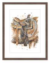 Western Saddle - Watercolour Art Print